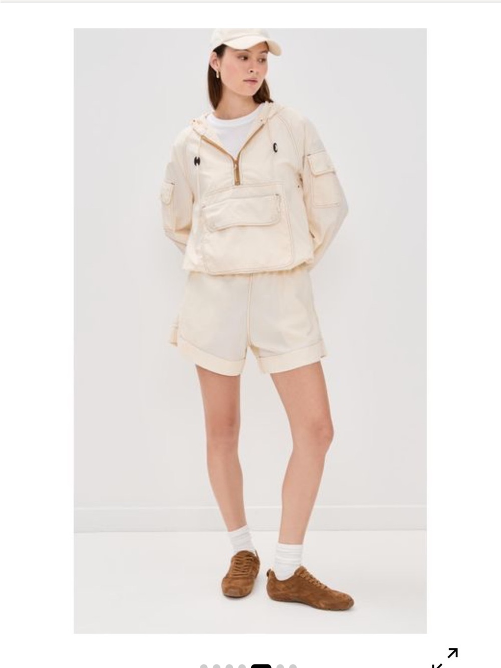 THE GREAT. Women's Rover Shorts in Cream NWT XS
